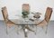 Mesa de comedor de latón y acero cromado, años 70, Imagen 4
