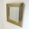 Specchio quadrato vintage in ottone con cornice a due toni, Immagine 6