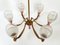 Mid-Century French Copper, Brass and Glass Chandelier, 1950s, Image 6