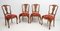 Antique Dutch Walnut and Maple Inlaid Dining Chairs, Set of 4 1