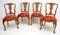 Antique Dutch Walnut and Maple Inlaid Dining Chairs, Set of 4 2