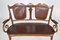 Antique Art Nouveau Bentwood and Leather Living Room Set from Fischel, Set of 5 4