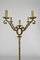 Lámpara de pie francesa Mid-Century de hierro forjado dorado, años 50, Imagen 5