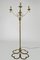Lámpara de pie francesa Mid-Century de hierro forjado dorado, años 50, Imagen 2