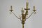 Lámpara de pie francesa Mid-Century de hierro forjado dorado, años 50, Imagen 8