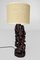 Carved Ebony Table Lamp, 1950s, Image 2
