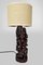 Carved Ebony Table Lamp, 1950s 1