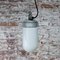 Vintage Industrial White Opaline Glass and Metal Pendant Lamp from Industria Rotterdam 4