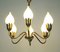 Brass Tulip Chandelier from Fog & Mørup, 1950s, Image 3