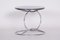 Small Bauhaus Chrome and Black Glass Round Side Table, 1950s 5