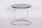 Small Bauhaus Chrome and Black Glass Round Side Table, 1950s 7