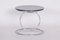 Small Bauhaus Chrome and Black Glass Round Side Table, 1950s 4