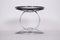 Small Bauhaus Chrome and Black Glass Round Side Table, 1950s 2