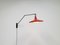 Dutch Adjustable Model Panama Red Wall Lamp by Wim Rietveld for Gispen, 1950s 14