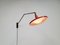 Dutch Adjustable Model Panama Red Wall Lamp by Wim Rietveld for Gispen, 1950s 11