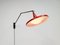 Dutch Adjustable Model Panama Red Wall Lamp by Wim Rietveld for Gispen, 1950s 16