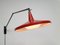 Dutch Adjustable Model Panama Red Wall Lamp by Wim Rietveld for Gispen, 1950s, Image 13