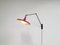 Dutch Adjustable Model Panama Red Wall Lamp by Wim Rietveld for Gispen, 1950s 4