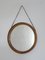 Mid-Century Danish Leather and Oak Round Mirror 4