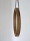 Mid-Century Danish Leather and Oak Round Mirror, Image 3