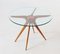 Italian Beech and Glass Round Coffee Table, 1950s, Image 1