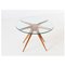 Italian Beech and Glass Round Coffee Table, 1950s, Image 6