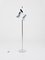 Lámpara de pie de metal cromado blanco de Koch & Lowy OMI, años 60, Imagen 1
