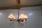 Vintage Opal and Brass Chandelier 2