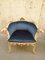 Fauteuils Antiques en Velours Bleu, Italie, Set de 2 3