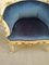 Fauteuils Antiques en Velours Bleu, Italie, Set de 2 5