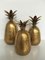 Brass Hollywood Regency Pineapple Ice Buckets, 1980s, Set of 3 2