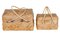 Antique Pinewood Woven Decorative Boxes, 1900s, Set of 2, Image 1