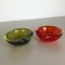 Rote & grüne Mid-Century Murano Sommerso Glasschalen von Cenedese Vetri, 2er Set 19