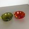 Mid-Century Red and Green Murano Sommerso Glass Shell Bowls from Cenedese Vetri, Set of 2 3