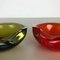Mid-Century Red and Green Murano Sommerso Glass Shell Bowls from Cenedese Vetri, Set of 2 9