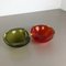 Mid-Century Red and Green Murano Sommerso Glass Shell Bowls from Cenedese Vetri, Set of 2 18