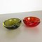 Mid-Century Red and Green Murano Sommerso Glass Shell Bowls from Cenedese Vetri, Set of 2 20