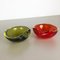 Rote & grüne Mid-Century Murano Sommerso Glasschalen von Cenedese Vetri, 2er Set 20