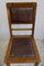 Antique Leather and Oak Dining Chairs, Set of 6 6