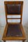Antique Leather and Oak Dining Chairs, Set of 6, Image 3