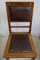 Antique Leather and Oak Dining Chairs, Set of 6 5