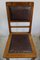Antique Leather and Oak Dining Chairs, Set of 6, Image 5