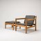 Danish Model 227 & 228 Armchair and Footstool Set from Børge Mogensen, 1960s, Set of 2 3
