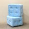 Blue Plush Ottomans, 1970s, Set of 2, Image 4