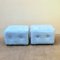 Blue Plush Ottomans, 1970s, Set of 2 1