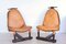 Brazilian Tropical Wood and Cognac Leather Lounge Chairs, 1960s, Set of 2 6