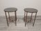 Tables d'Appoint Rondes Vintage en Laiton, Set de 2 1