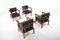 Rosewood & Leather Armchairs by Wim Den Boon, 1950s, Set of 4 3