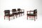 Rosewood & Leather Armchairs by Wim Den Boon, 1950s, Set of 4, Image 2