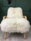 Vintage White Sheepskin Armchair, Image 1